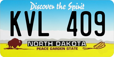 ND license plate KVL409