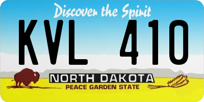 ND license plate KVL410