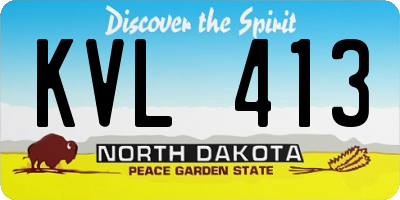 ND license plate KVL413