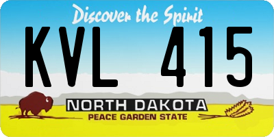ND license plate KVL415