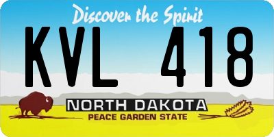 ND license plate KVL418