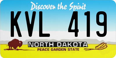 ND license plate KVL419