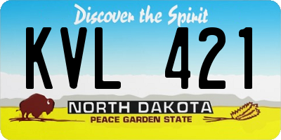 ND license plate KVL421