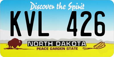 ND license plate KVL426