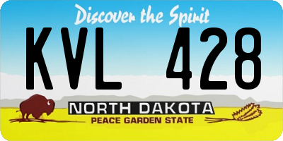 ND license plate KVL428