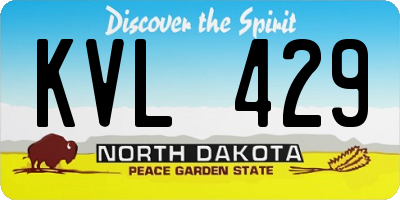 ND license plate KVL429