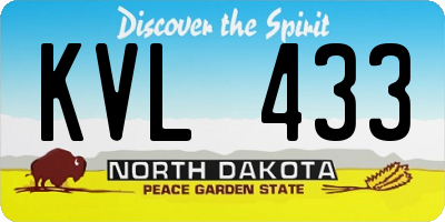 ND license plate KVL433