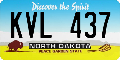 ND license plate KVL437