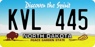 ND license plate KVL445
