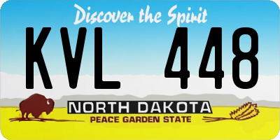 ND license plate KVL448