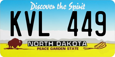 ND license plate KVL449