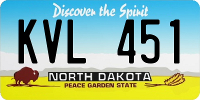ND license plate KVL451