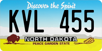 ND license plate KVL455