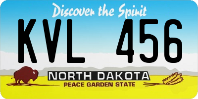 ND license plate KVL456