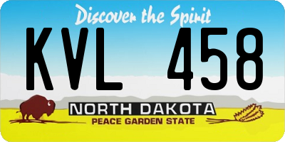 ND license plate KVL458