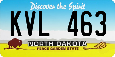 ND license plate KVL463