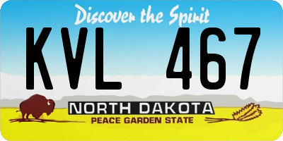 ND license plate KVL467