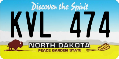 ND license plate KVL474