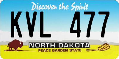 ND license plate KVL477