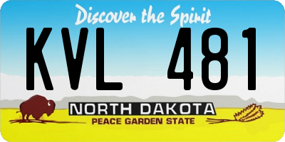 ND license plate KVL481