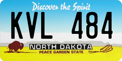 ND license plate KVL484