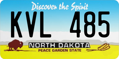 ND license plate KVL485