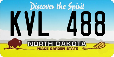 ND license plate KVL488