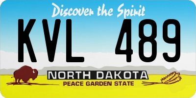 ND license plate KVL489