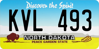 ND license plate KVL493