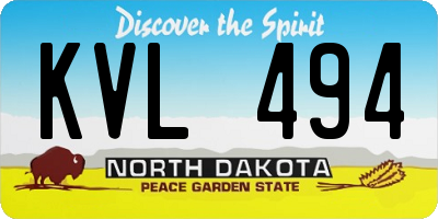 ND license plate KVL494