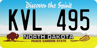 ND license plate KVL495