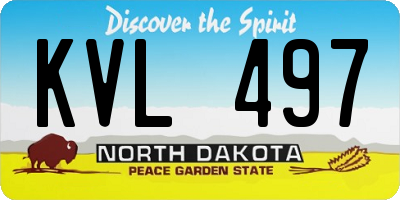 ND license plate KVL497