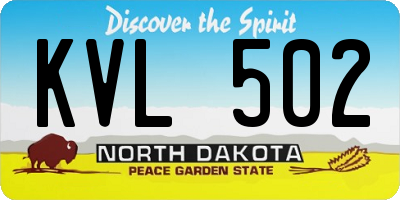 ND license plate KVL502