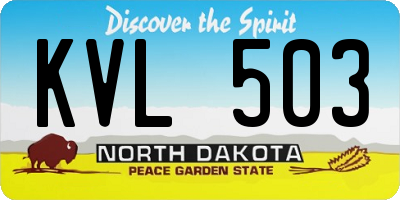 ND license plate KVL503
