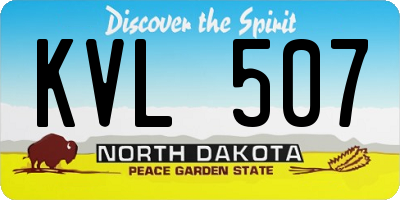 ND license plate KVL507