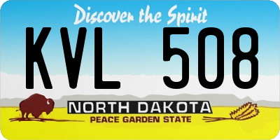 ND license plate KVL508