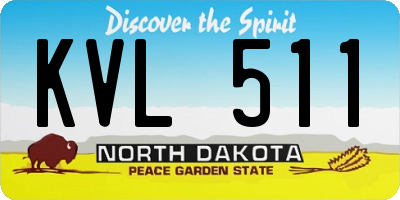 ND license plate KVL511