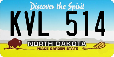 ND license plate KVL514