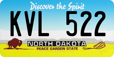 ND license plate KVL522