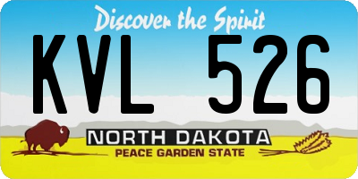 ND license plate KVL526