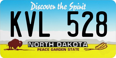 ND license plate KVL528