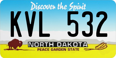ND license plate KVL532