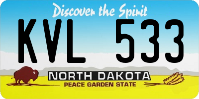 ND license plate KVL533