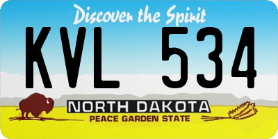 ND license plate KVL534