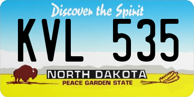 ND license plate KVL535