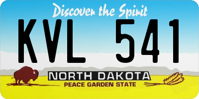 ND license plate KVL541