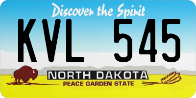 ND license plate KVL545