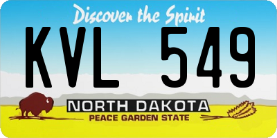 ND license plate KVL549