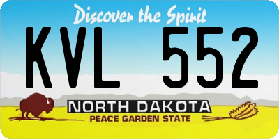 ND license plate KVL552