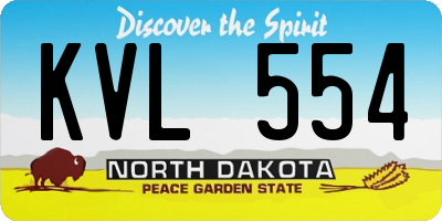 ND license plate KVL554
